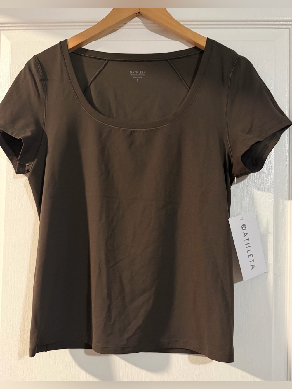 Athleta Scoop Neck Short Sleeve Tee — Dark Brown